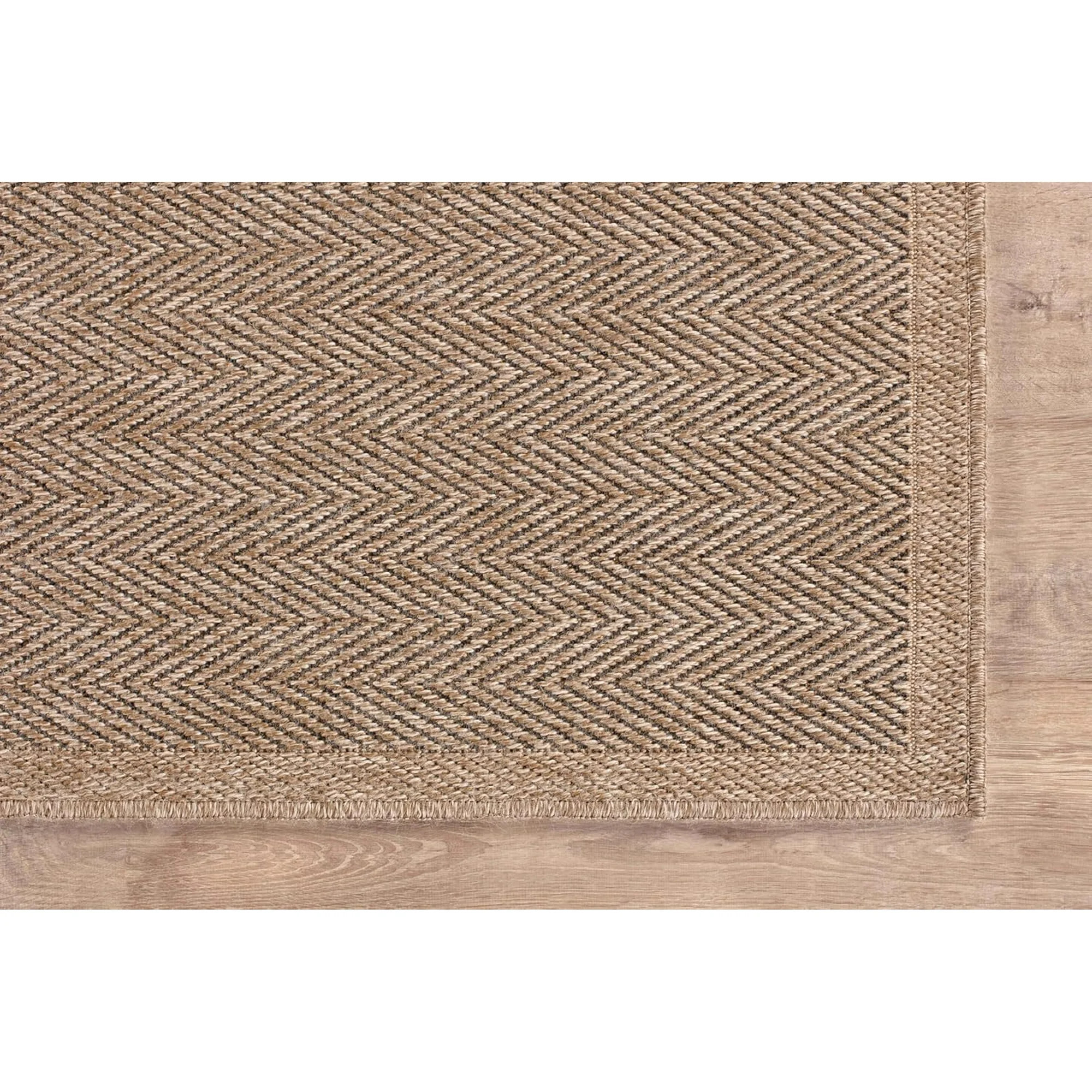 CAMILSON Herringbone Non Shedding Easy-Cleaning Outdoor Indoor Easy Jute Rug Natural 9x12 | Walmart (US)