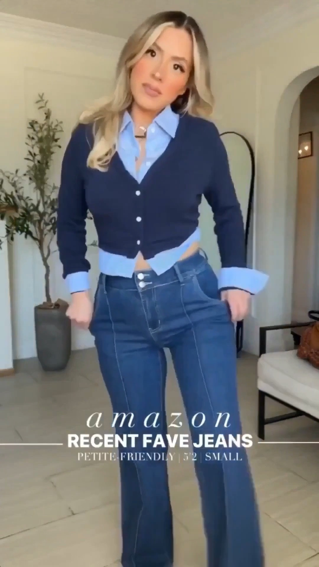 Loving these recent fave JEANS from Amazon 💙☺️ I'm 5'2

✔️Look 1: dark wash jeans with navy top > wearing size 4 in jeans color BLUE | small in top 
✔️Look 2 | medium wash jeans with leopard > wearing size 27 in color DANCE AROUND + small in leopard button up 
✔️Look 3 | baggy jeans with black top > size 29 in 94 baggy jeans | small in top 
✔️Look 4 | cuffed jeanssize 4 jeans in color BLUE

#LTKgrwm #LTKootd #LTKU