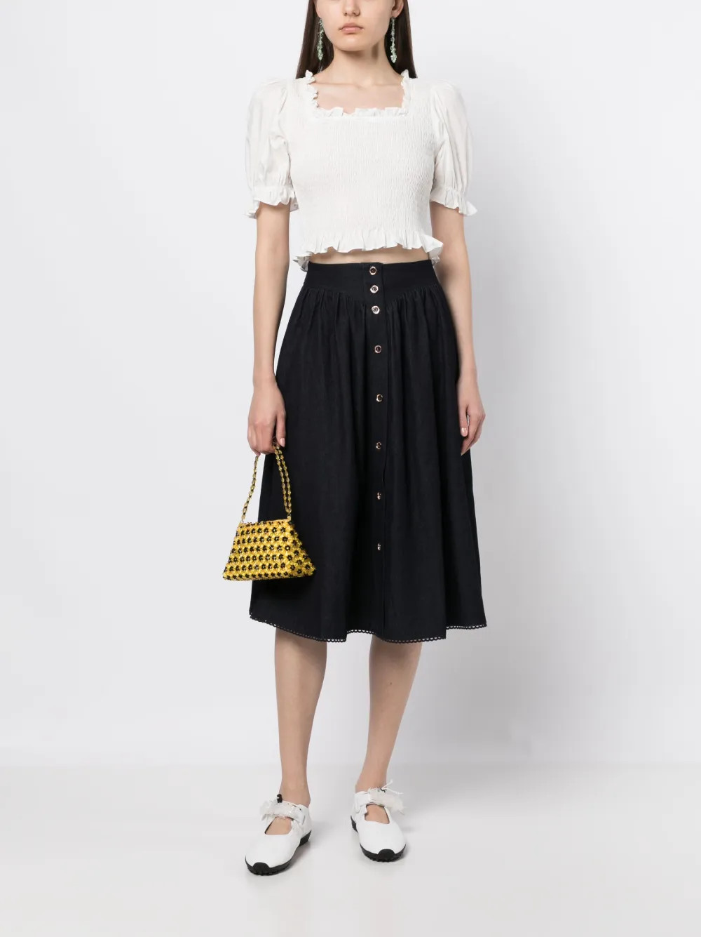 Tout a Coup buttoned-up Flared Skirt - Farfetch | Farfetch Global