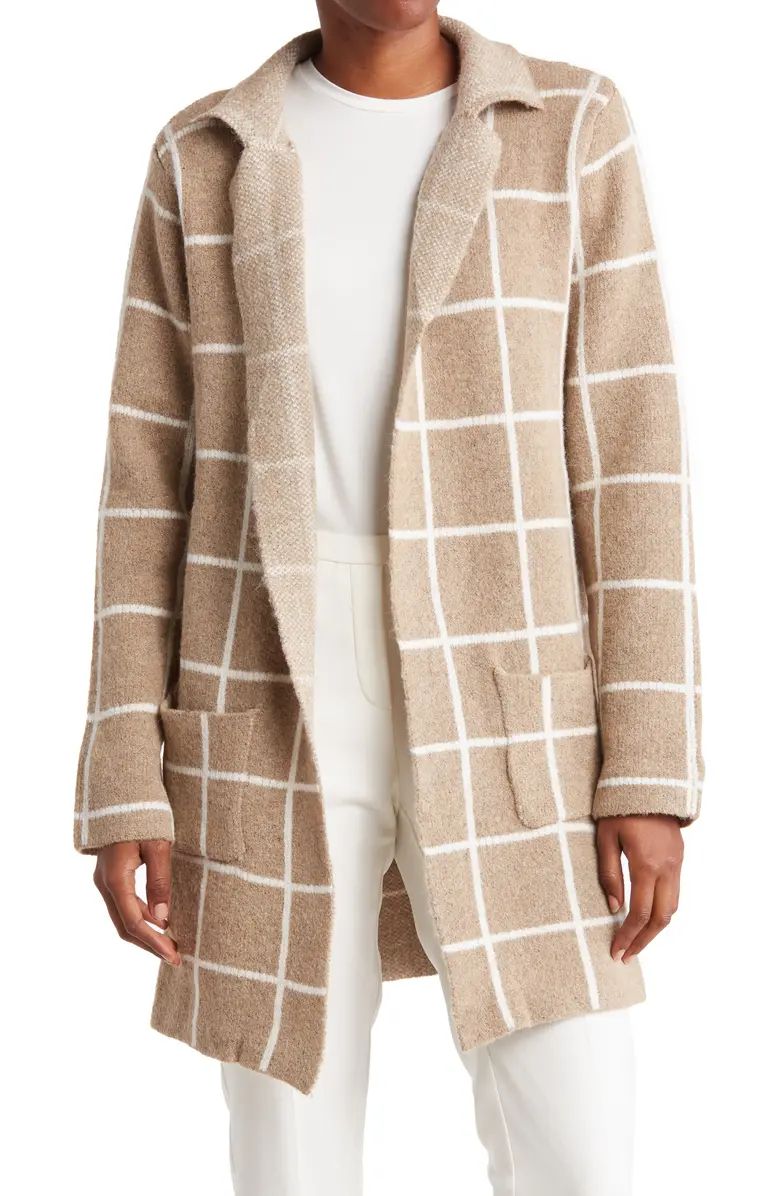 Windowpane Plaid Notch Collar Cardigan | Nordstrom Rack