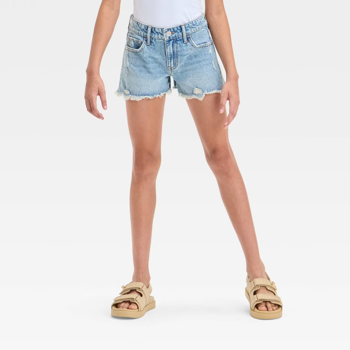 Girls' Mid Rise Denim Shorts - art class™ Blue | Target