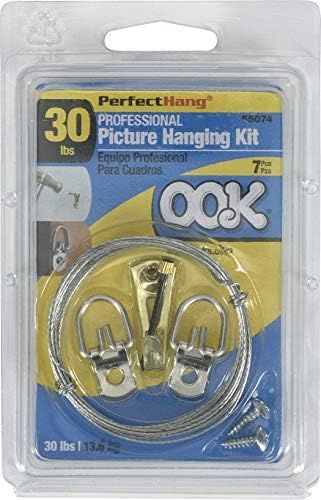 OOK 535640 Professional Picture Hanger Kit, Art Hangers, Brass, Reusable Picture Hooks, 30lb (7 piec | Amazon (US)