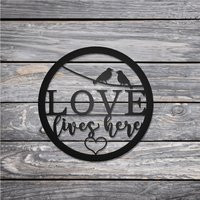Love Lives Here Metal Sign With Rear Mount Bracket - Indoor Or Outdoor Steel Wall Hanging Housewarming Gift Valentine's Day | Etsy (US)