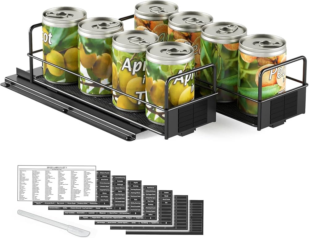 SpaceAid Pull Out Spice Rack Organizer for Cabinet, Heavy Duty Slide Out Seasoning Kitchen Organi... | Amazon (US)