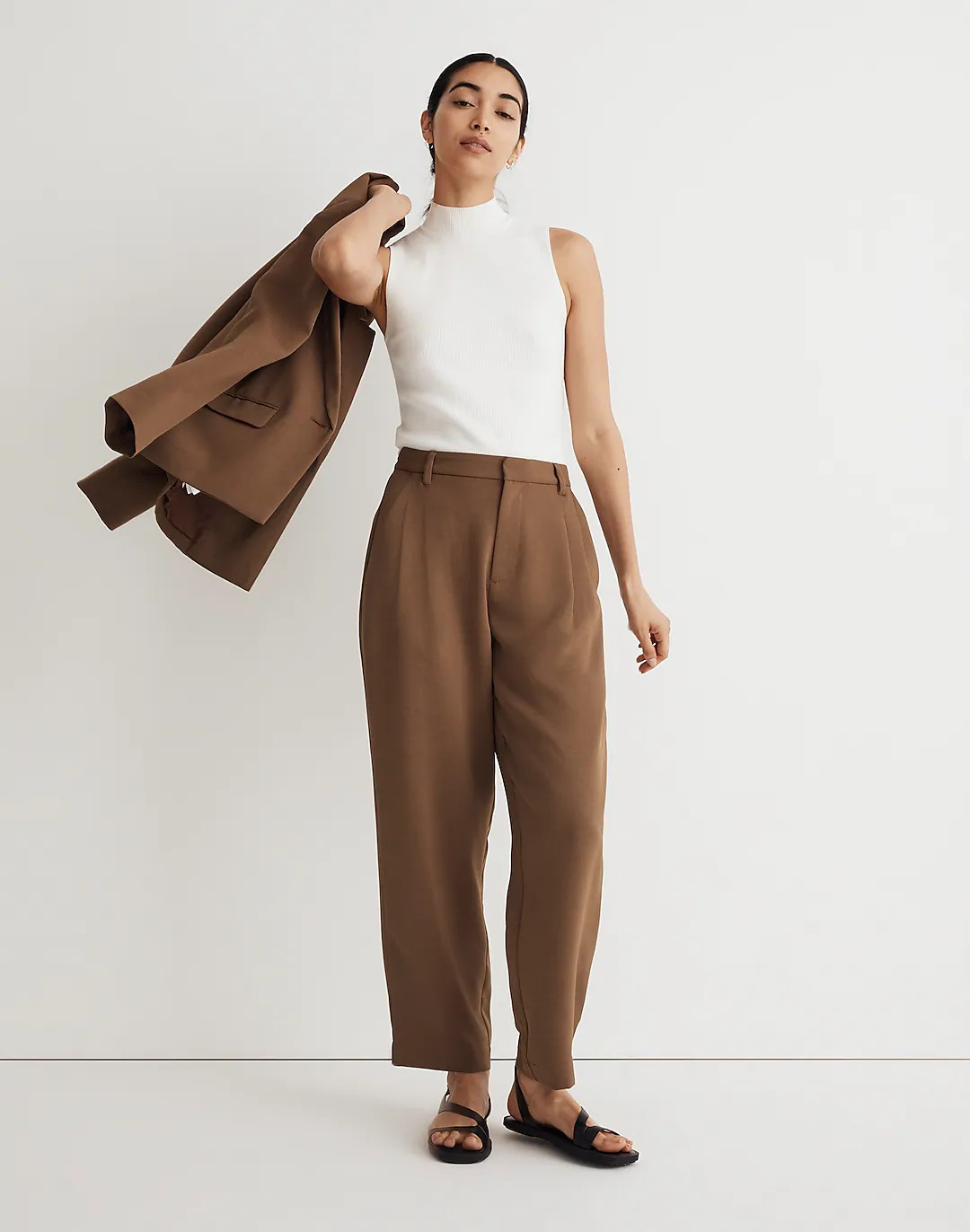 Pleated Tapered-Leg Pants in Easygoing Crepe | Madewell