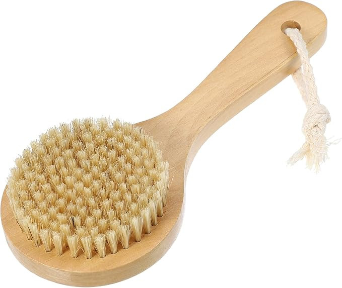 VOCOSTE 1 Pcs Bath Brush, Back Scrubber Wood for Shower with Short Handle, Brown, 7.9 Inches | Amazon (US)