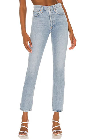 AGOLDE Riley High Rise Straight Crop in Dimension from Revolve.com | Revolve Clothing (Global)