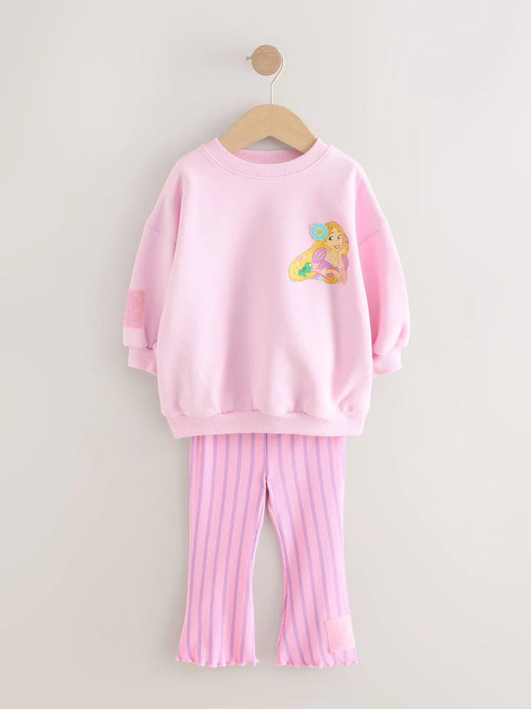 Pink Rapunzel Disney Princess Sweatshirt & Flare Leggings Set (3mths-7yrs) | Next US