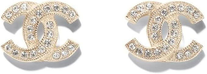 CC Earrings for Women,CC Stud Earrings with Timeless Crystal Studs,CC Earrings for Women CC Logo,... | Amazon (US)