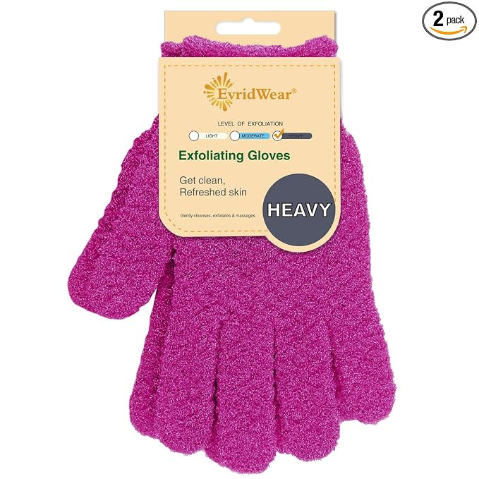 Evridwear Exfoliating Dual Texture Bath Gloves for Shower, Spa, Massage and Body Scrubs, Dead Ski... | Amazon (US)