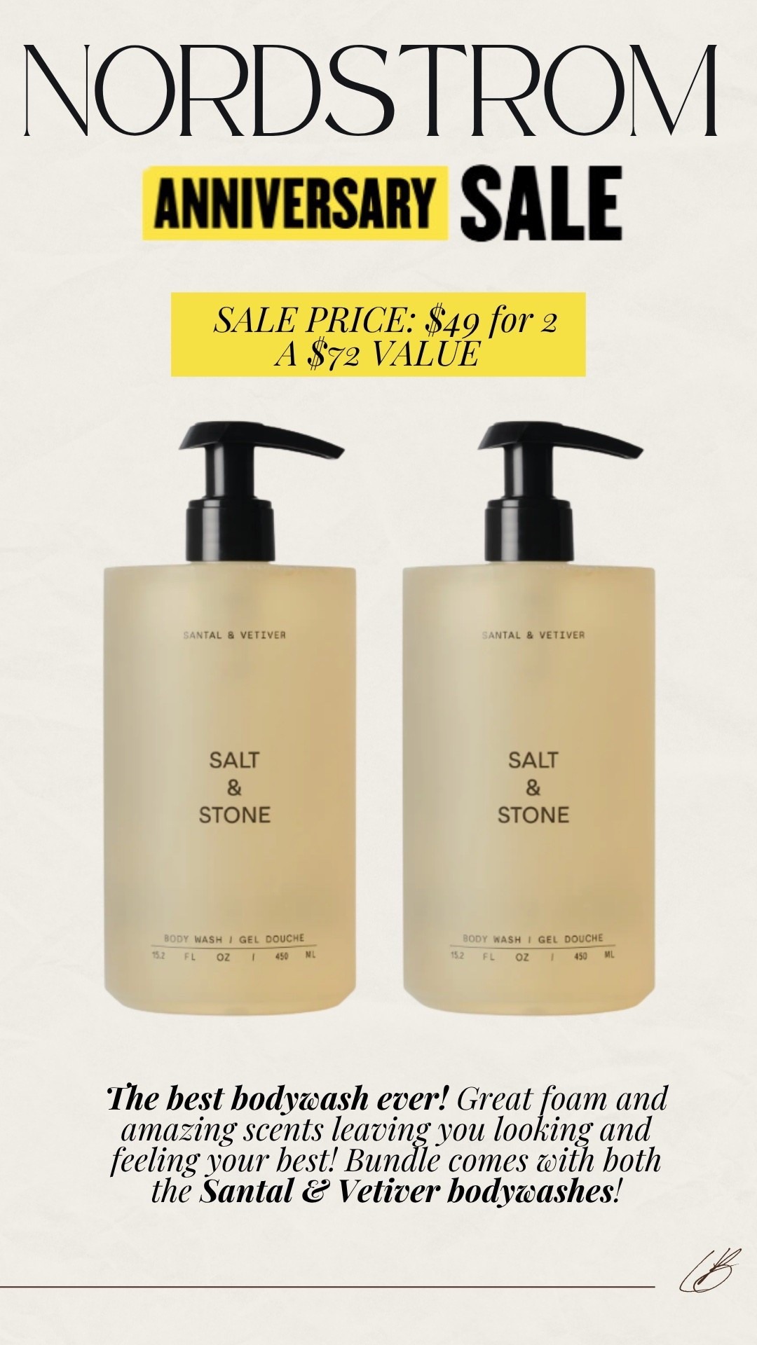 The Nordstrom sale is open for all Icon Members today! Grab my favorite Salt & Stone Bodywash for deal discount! 

#LTKSaleAlert #LTKFindsUnder50 #LTKBeauty