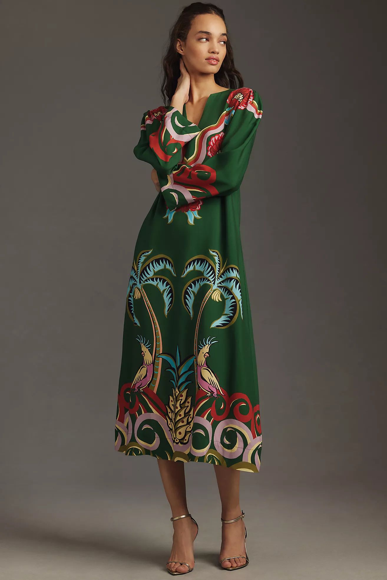 Farm Rio x Anthropologie Long-Sleeve Printed Tunic Dress | Anthropologie (US)