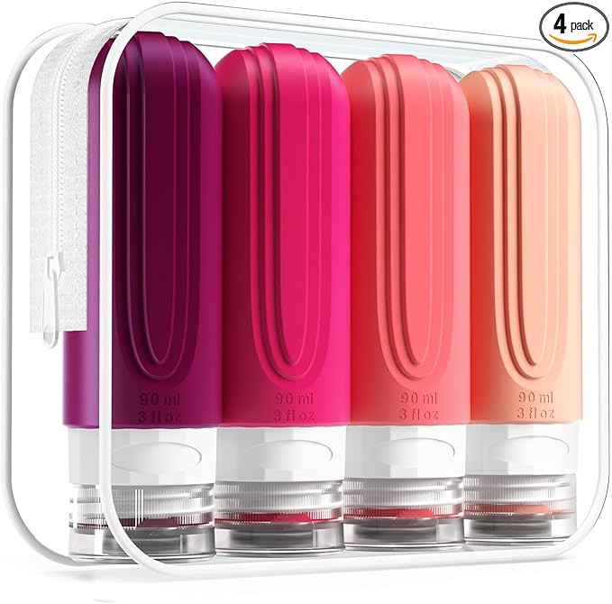 Travel Bottles for Toiletries, Tsa Approved 3oz Travel Size Containers BPA Free Leak Proof Refill... | Amazon (US)