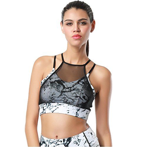 Dragon Fit Womens Double Tap Sports Wirefree Bras - Medium Support Strappy Crossback Padded Workout  | Amazon (US)