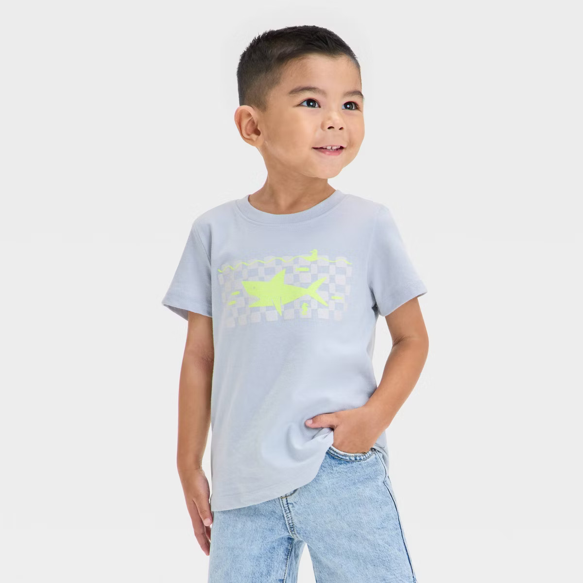 Toddler Boys' Short Sleeve Shark Graphic T-Shirt - Cat & Jack™ Masonary Gray | Target