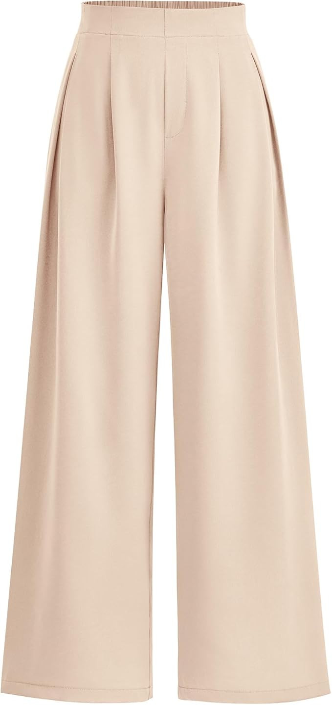 KIRUNDO Womens Summer Wide Leg Dress Pants High Waisted Palazzo Business Casual Work Office Flowy... | Amazon (US)