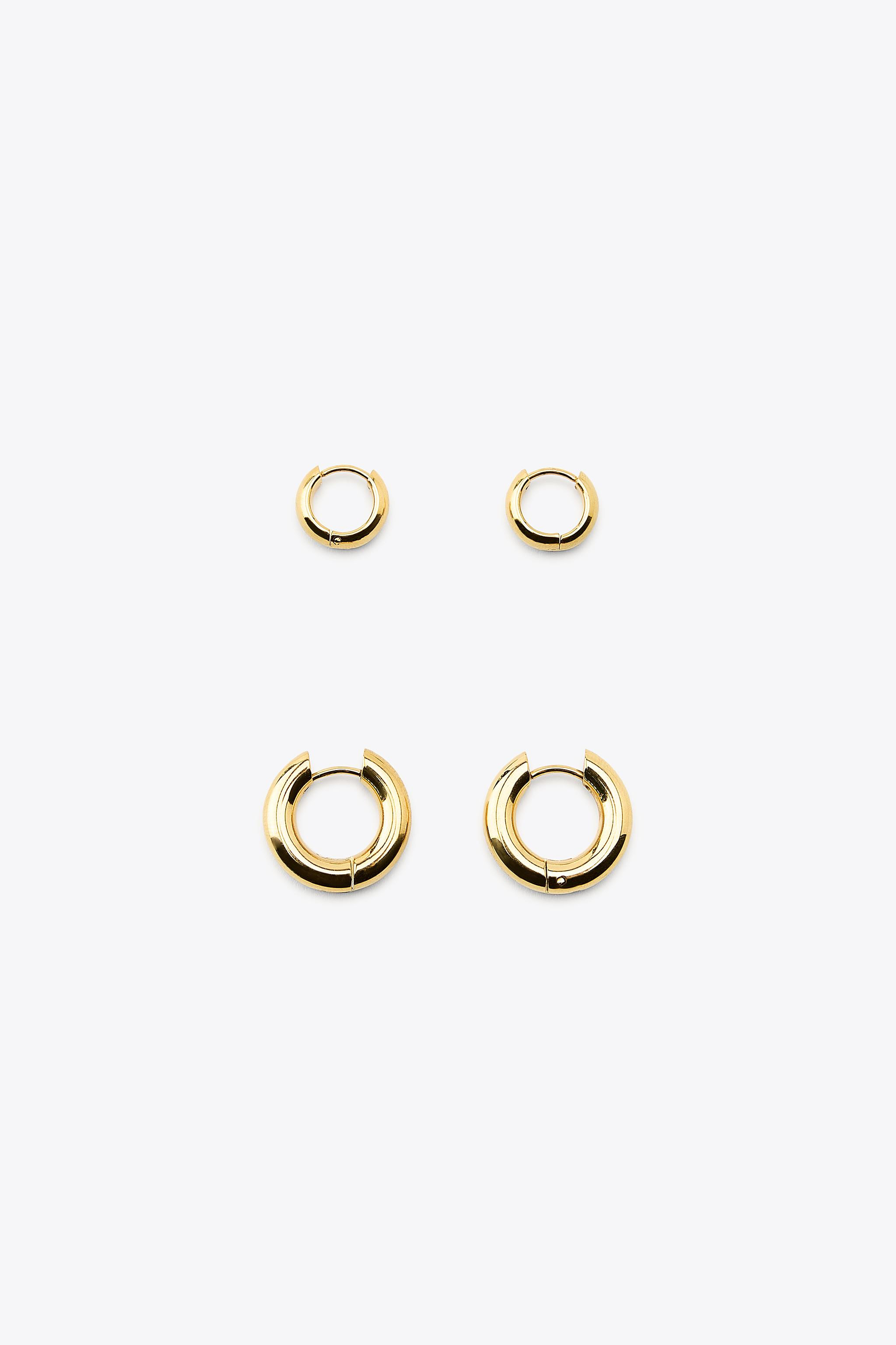 WATERPROOF HOOP EARRING PACK | Zara US