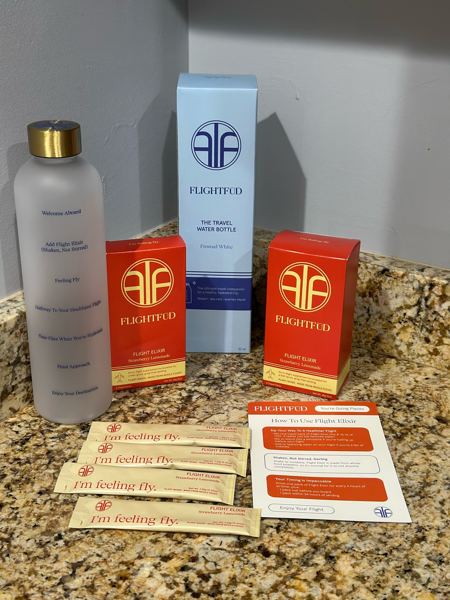 FLIGHTFUD (pronounced "flight food") is a new brand and is the ultimate gift for any traveler during the holiday season. Their core product, Flight Elixir is a drinkable travel aid that targets the side effects of traveling including: Supports immunity, Enhances hydration, Reduces jet lag, Minimizes bloating, Supports circulation. To use, just add the powder to water, shake it up and enjoy (it has a yummy strawberry lemonade flavor).

#LTKtravel #LTKGiftGuide #LTKHoliday