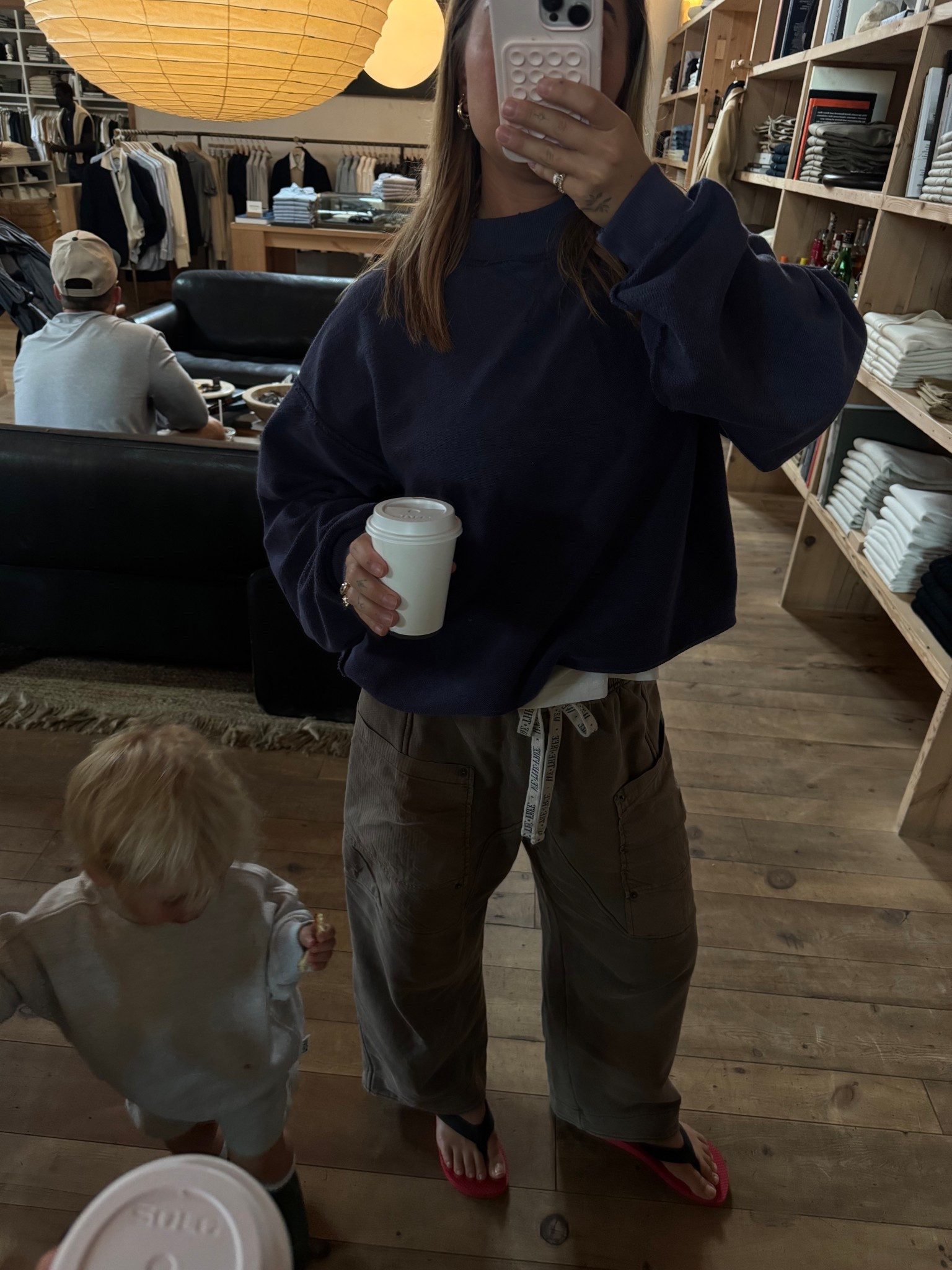 Casual fall ootd! Sweatshirt XS/S, tee small, sweats small!