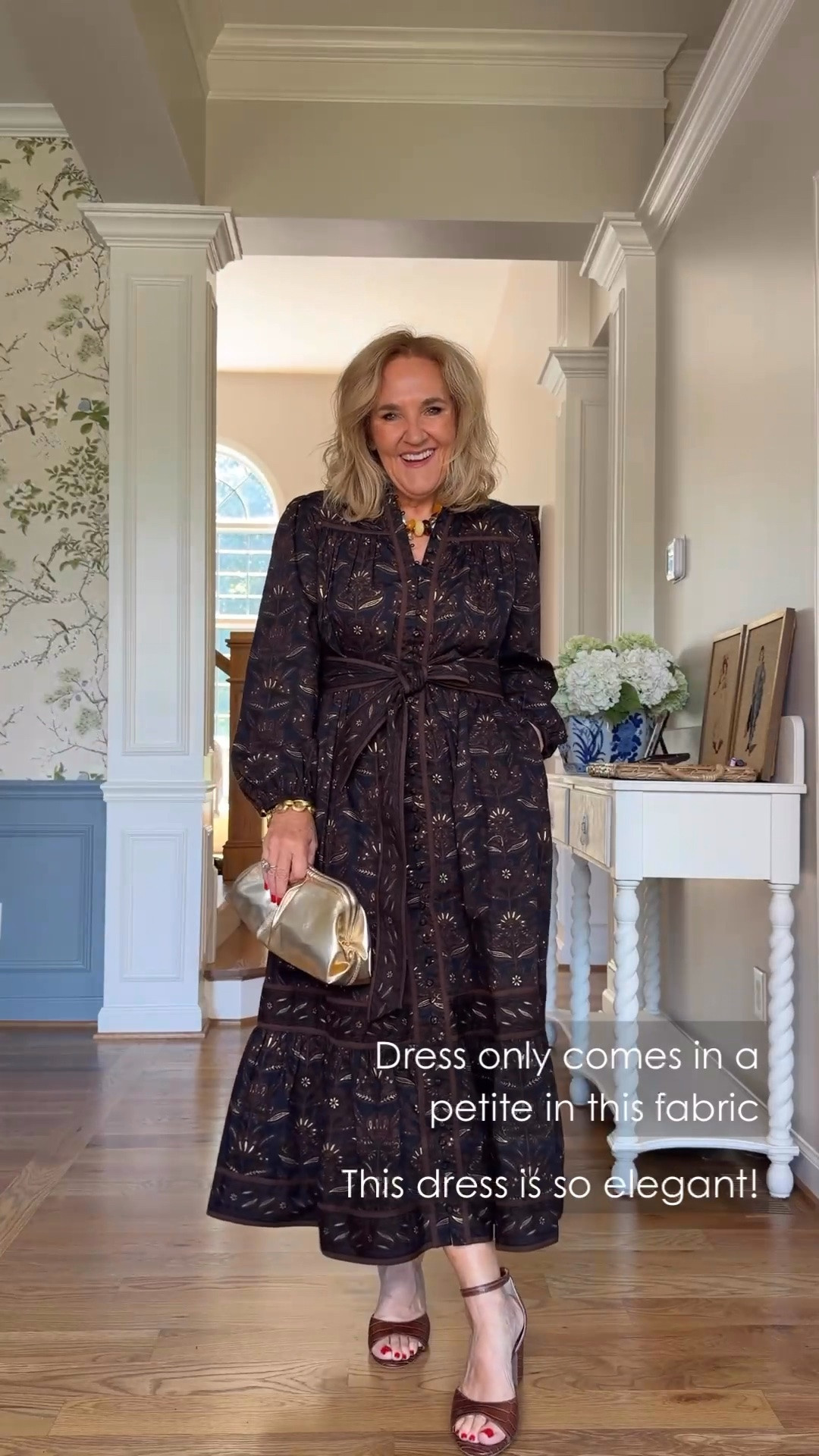 Oh my goodness, this dress really is something. It has that elegant, almost vintage feel to it, and since it only comes in petite in this fabric, that’s something to keep in mind.

#LTKootd #LTKWedding #LTKOver40
