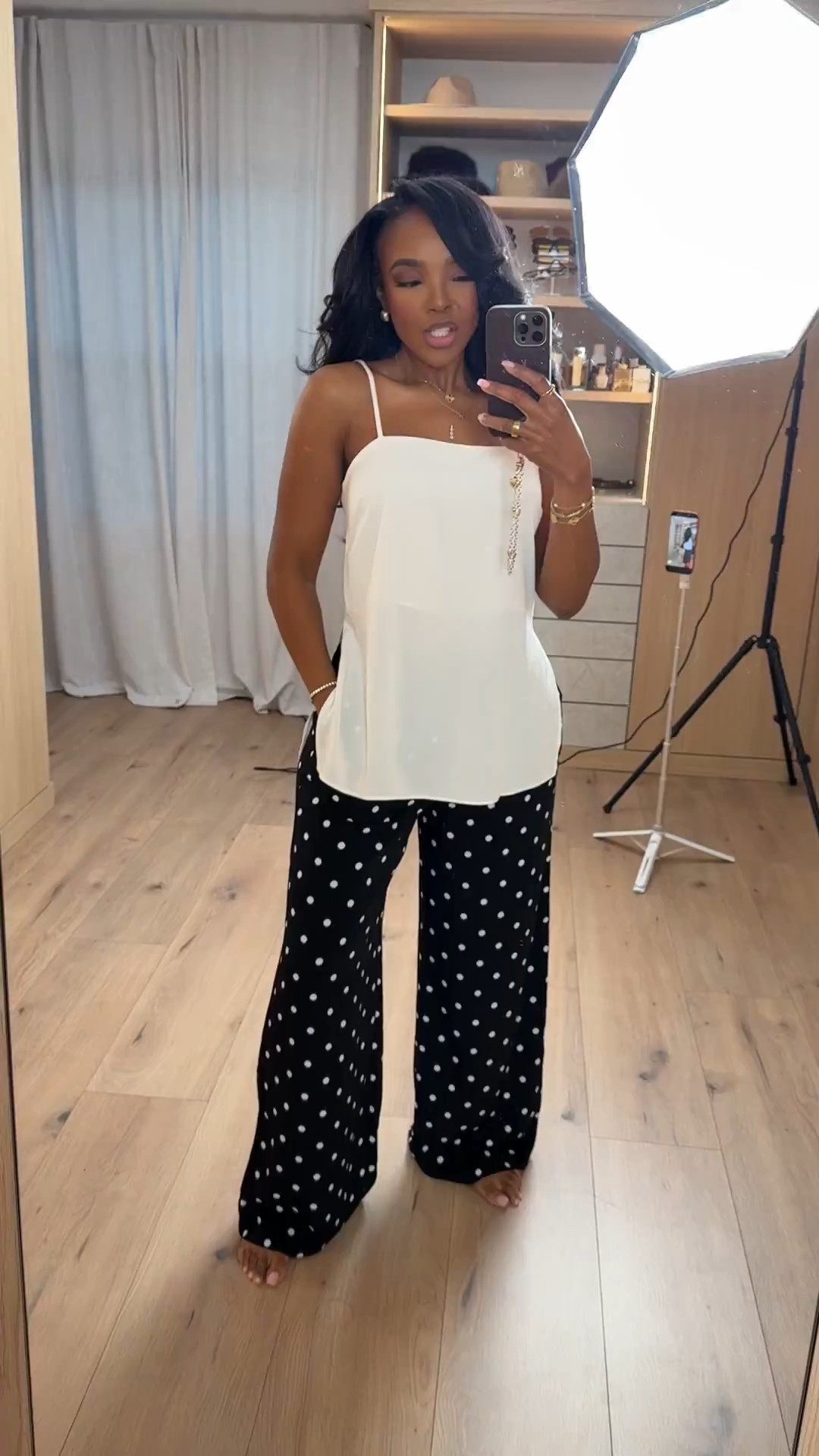 This black-and-white moment is proof that simple pieces can still make a statement. The cropped white top paired with flowy polka dot pants feels effortless, chic, and perfectly balanced — relaxed but still put-together. @Express 

These are the kinds of staples that work overtime in your wardrobe. Styled multiple ways, the cost per wear drops fast, making this a smart long-term shopping strategy for elevated everyday outfits.

Perfect for brunch, casual dinners, vacation outfits, warm-weather days, errands, or an easy day-to-night look with just a shoe swap.

📏 Sizing & fit details:  
Top: Size Small  
Pants: Size Small  

Measurements: 5'4", 138 lbs, 34D bust, 27" waist, 40" hips

This look fits seamlessly into summer outfit ideas, black and white outfits, polka dot trend styling, elevated basics, capsule wardrobe essentials, effortless chic outfits, minimalist fashion, and modern feminine looks.

Shop instantly on the app.

Follow me on Instagram and YouTube @kirasfashionfinds 

#LTKootd #LTKPetite