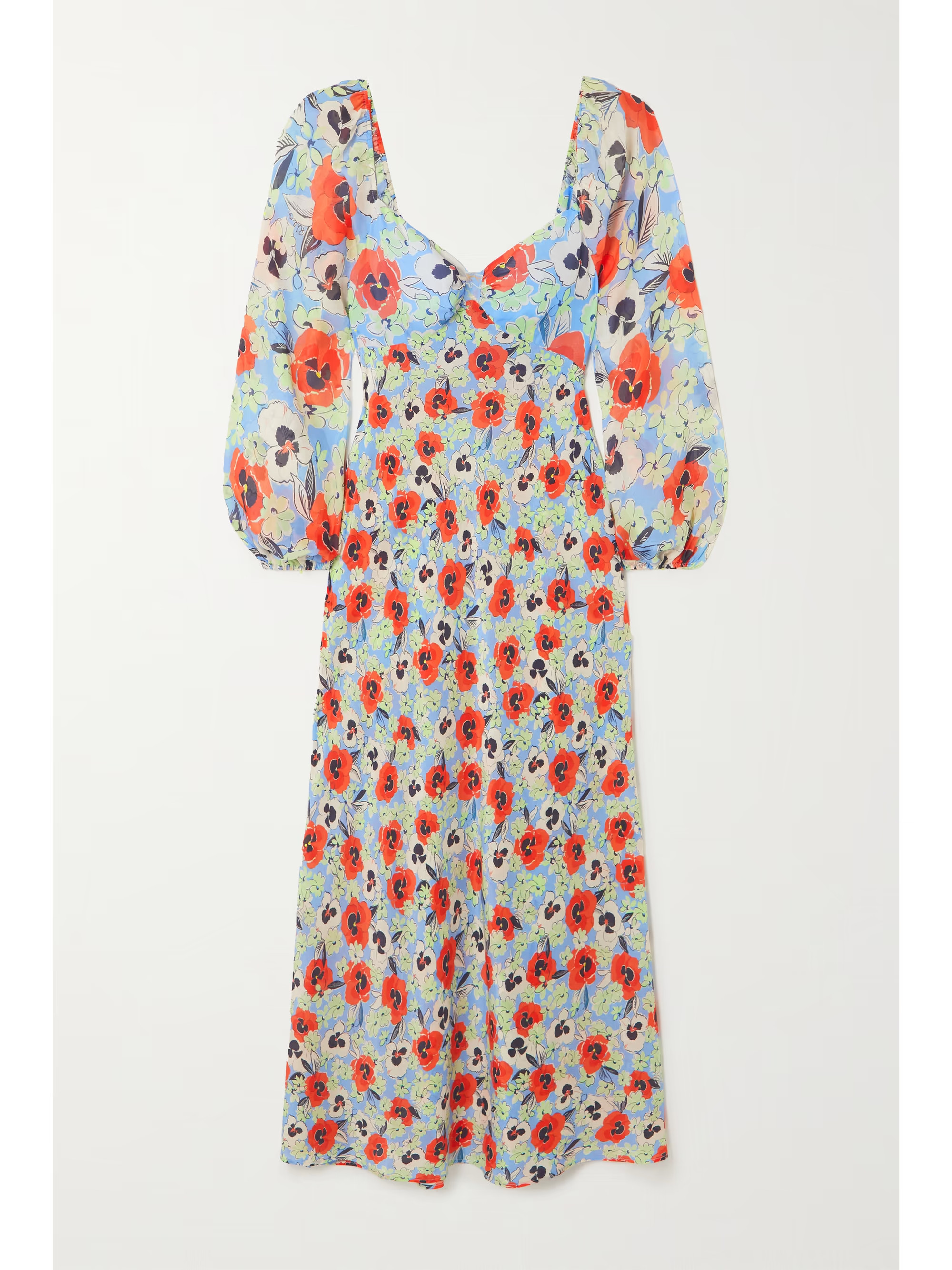 Gio floral-print silk-chiffon midi dress | NET-A-PORTER (US)