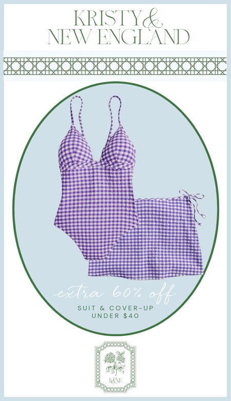 On sale! Great price! Purple gingham swimsuit and matching gingham swim skirt

#LTKover40 #LTKsalealert #LTKswim