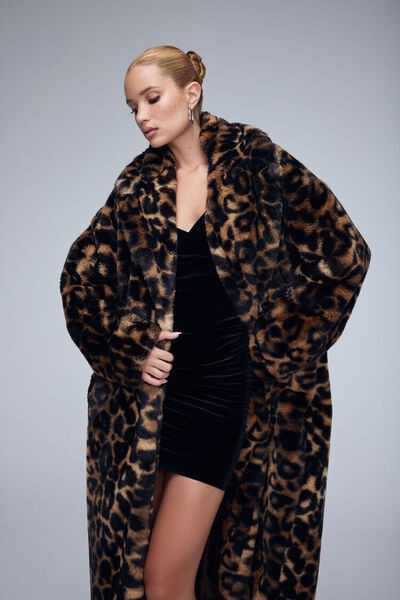 Faux Fur Leopard Print Coat | Forever 21