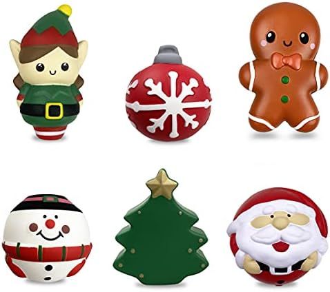 QINGQIU 6 Pack Christmas Squishy Toys Slow Rising Squishies Christmas Toys for Kids Boys Girls To... | Amazon (US)