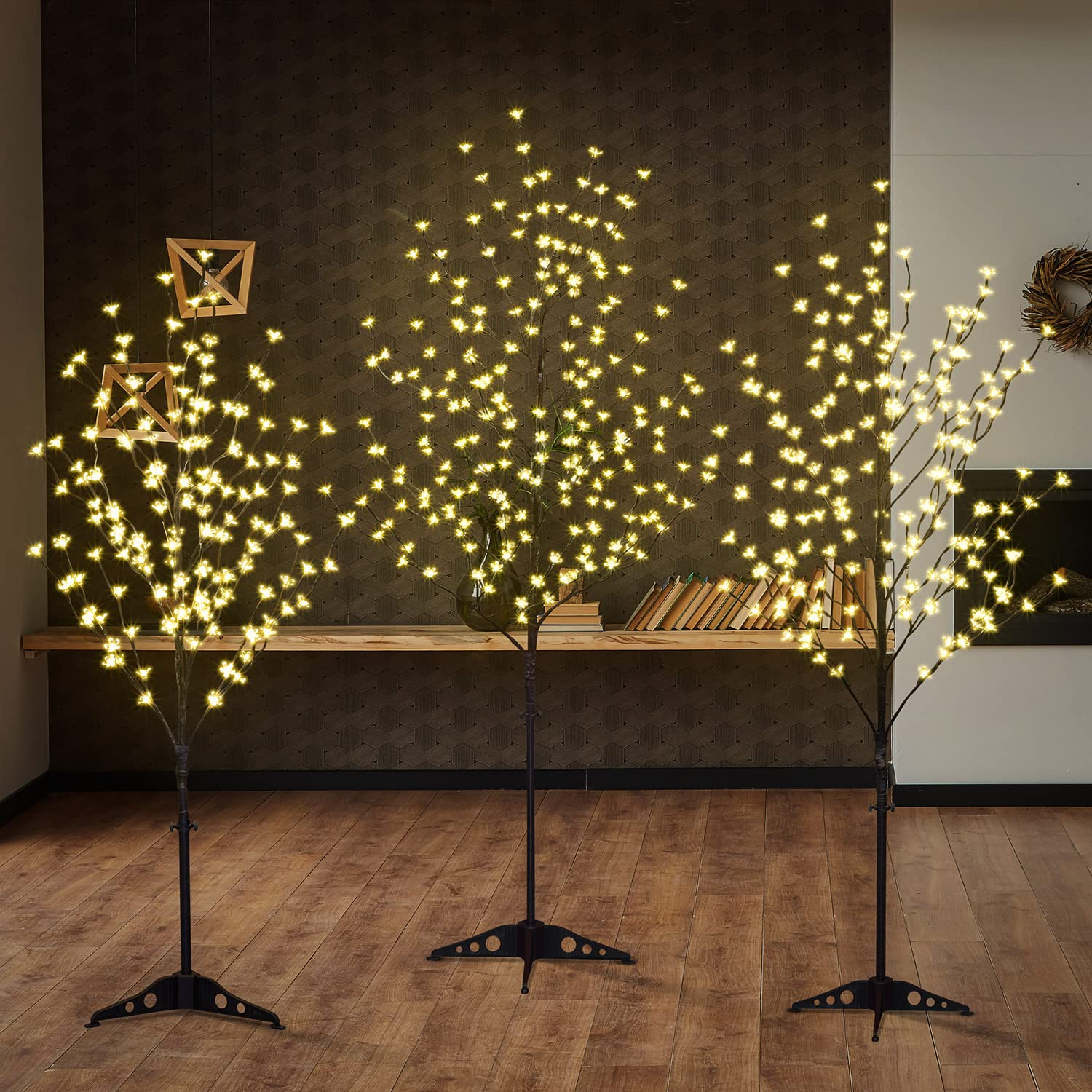 Lightshare Set of 3 LED Cherry Blossom Trees, 4FT 5FT and 6FT Lighted Artificial Trees for Decora... | Amazon (US)