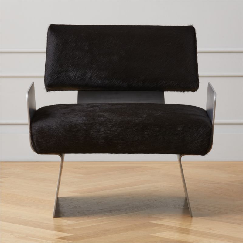 Brasilia Black Hide Chair | CB2 | CB2