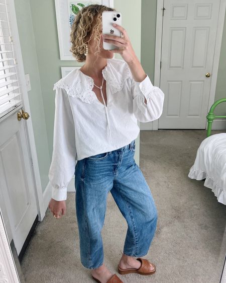 Linked similar options to this outfit!! Love white tops in the summer - so easy to style and go with everything. This collar detail is a plus!

// spring workwear, white collared top, classic style, coastal granddaughter style

#LTKstyletip #LTKfindsunder50 #LTKSeasonal