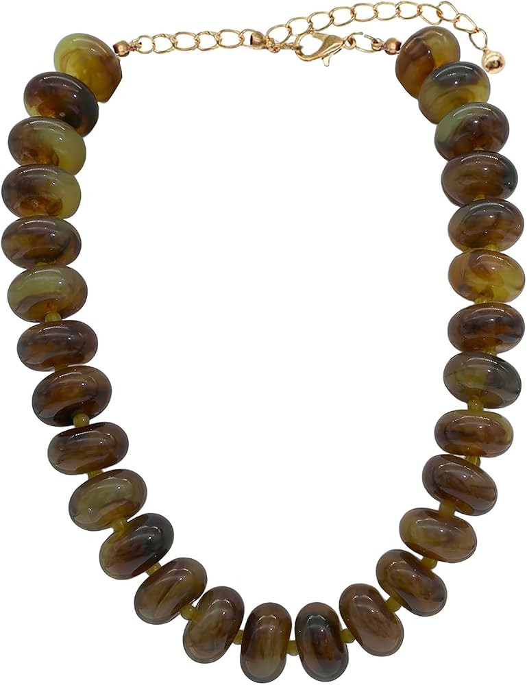We We Chunky Colorful Beaded Necklace for Women Large Boho Statement Bead Chokers Necklaces Turqu... | Amazon (US)
