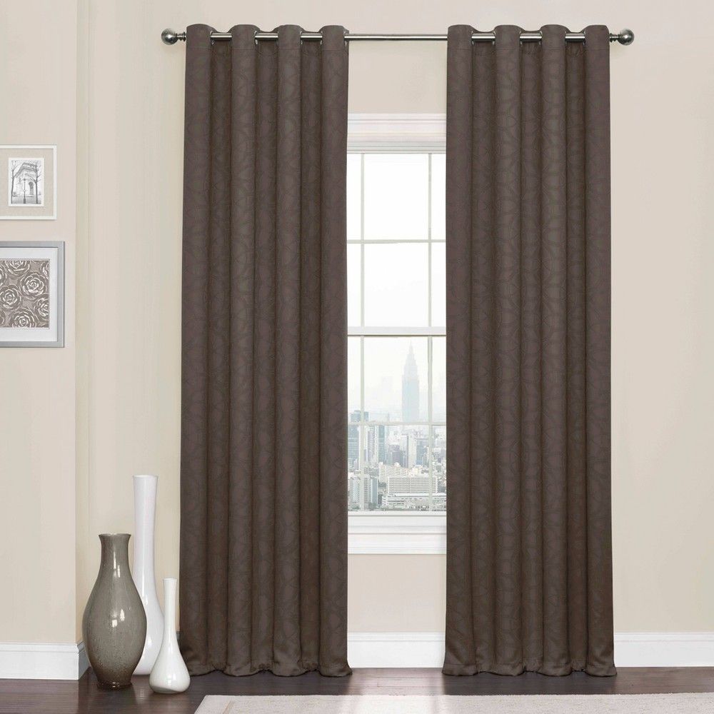 95""x52"" Kingston Thermaweave Blackout Curtains Brown - Eclipse | Target