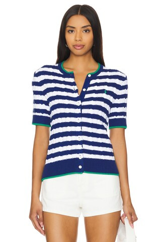 Polo Ralph Lauren Short Sleeve Cardigan in Blue Yacht & White from Revolve.com | Revolve Clothing (Global)