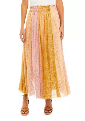 Industry Republic Clothing Women's Floral Patchwork Broomstick Skirt | Belk