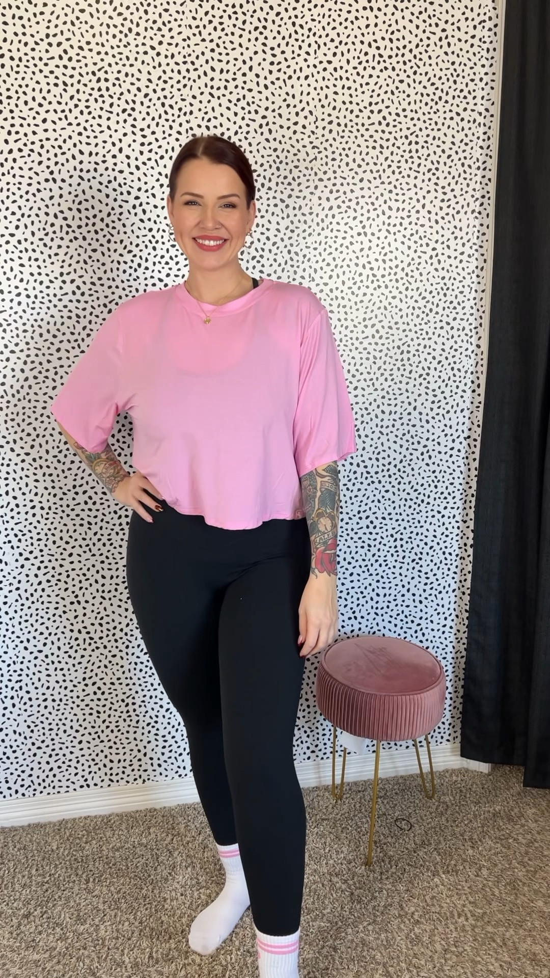 Pilates OOTD!

Leggings are squat proof and have no front seam! I’m wearing a large!

This lace sports bra is the cutest! 🥰 I’d say it has medium support and good for low impact. I’m wearing a XL. It’s from Target but it won’t let me link it. In store though look by the Joy Lab sports bras. They also have pink and yellow.

Love this soft flowy top by joylab and I’m wearing a large.

#LTKFitness #LTKMidsize #LTKFindsUnder50