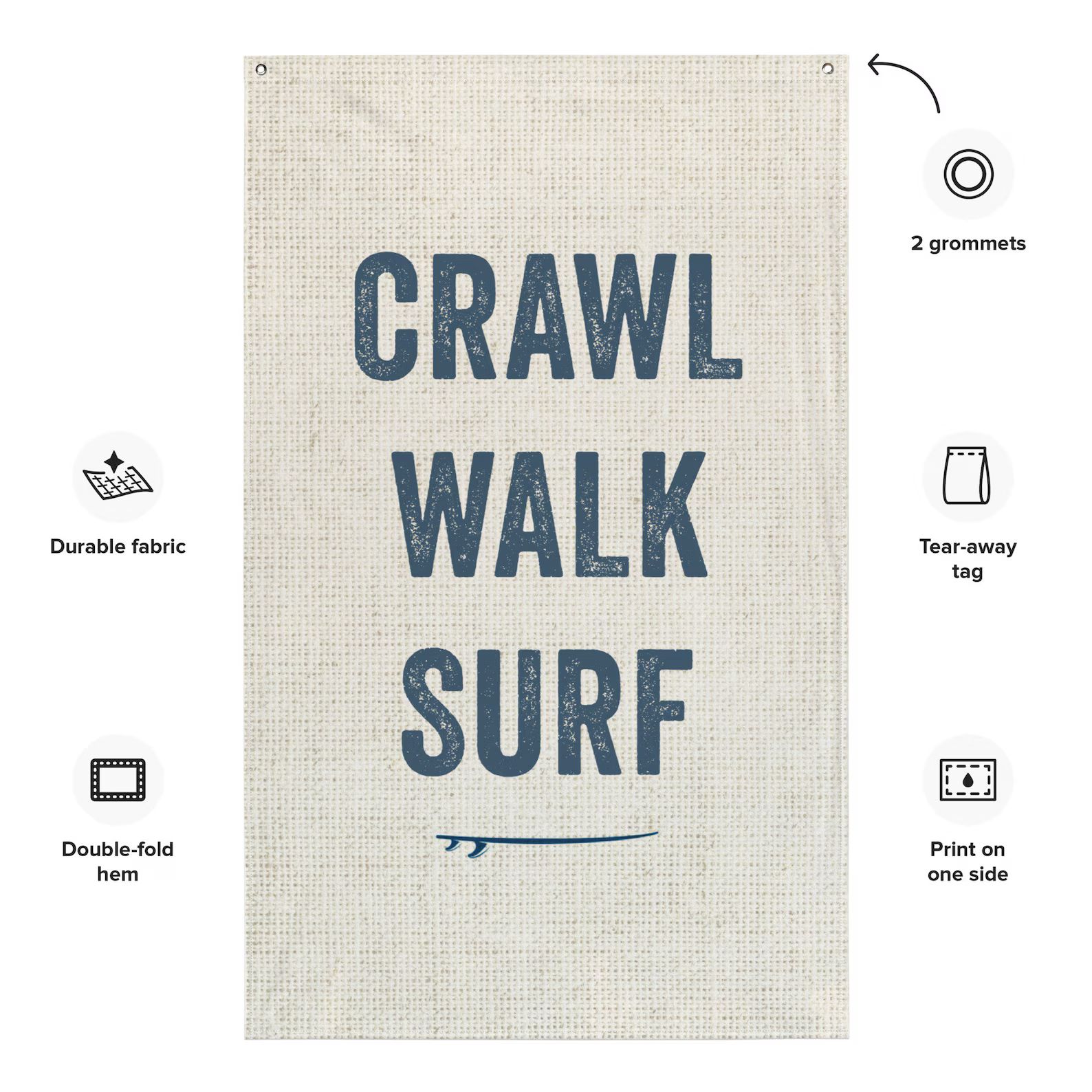 Crawl, Walk, Surf Nursery Flag - Etsy | Etsy (US)