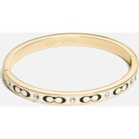 Coach Women's Sig C Stone Hinged Bangle - Gold/Chalk | Coggles (Global)