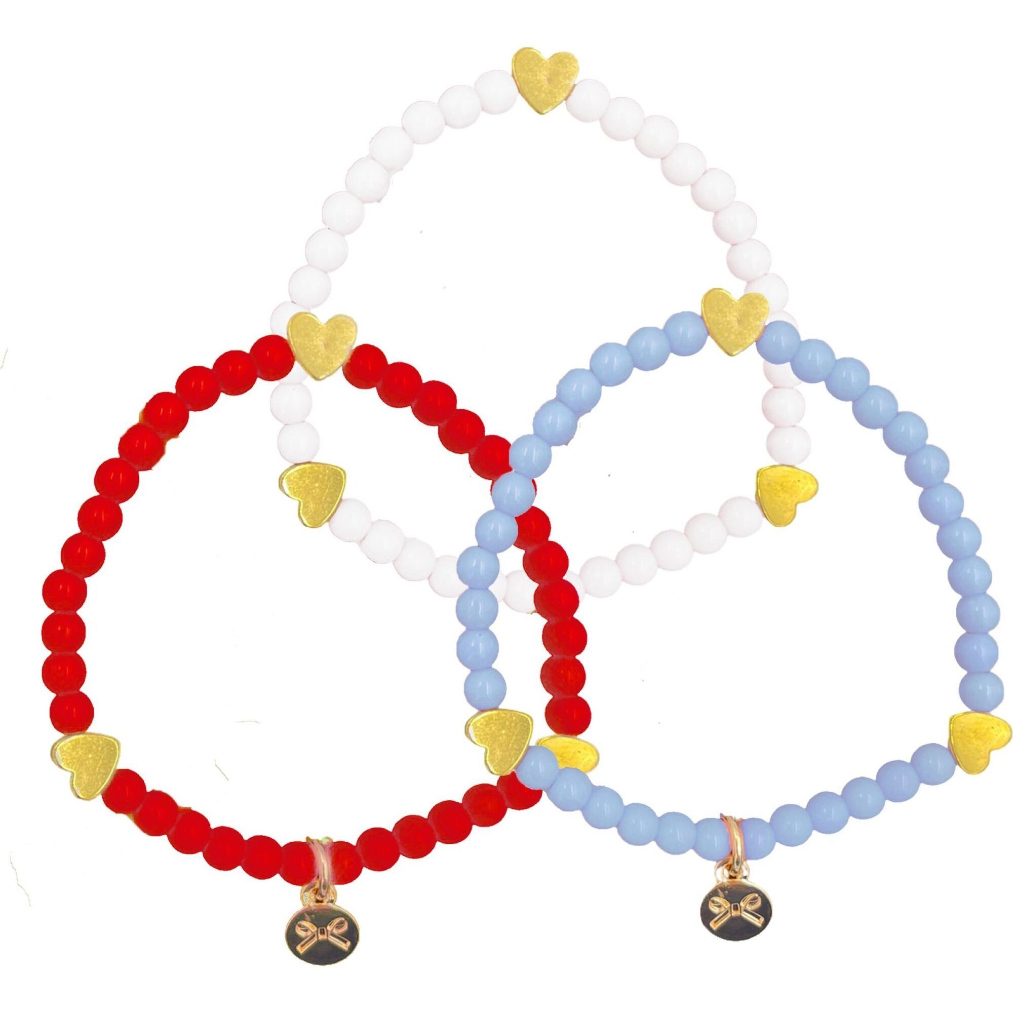 Hearts Bracelet Set, Red/White/Blue | Maisonette