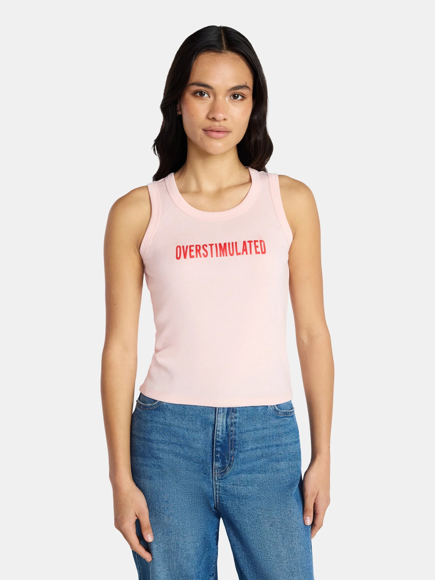 Social Edition Women's Overstimulated Graphic Tank Top, Sizes XXS-XXL | Walmart (US)