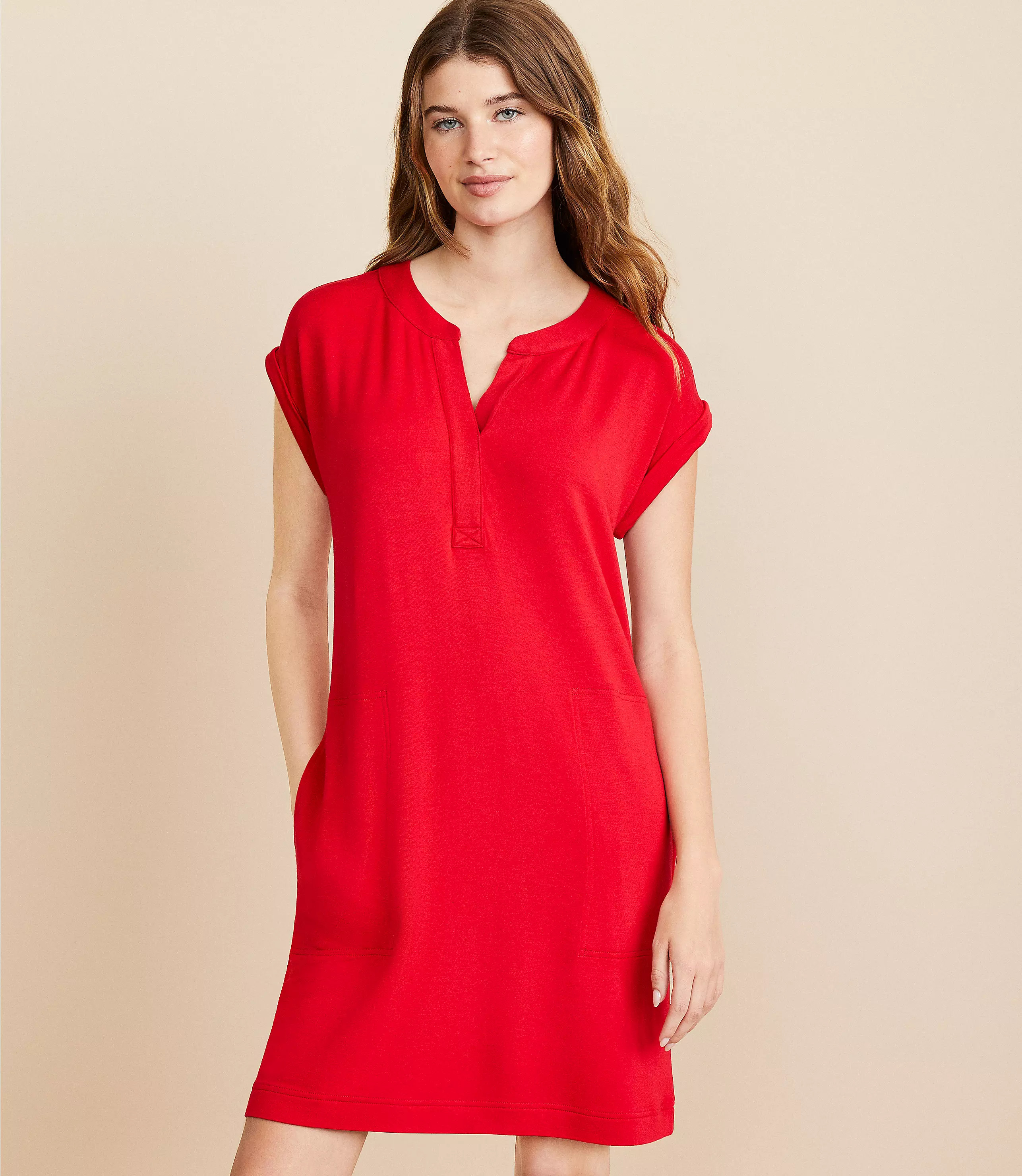 Lou & Grey Signaturesoft Henley Pocket Dress | LOFT