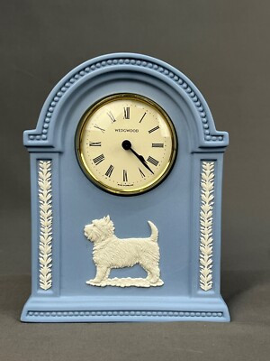 Rare Wedgwood Jasperware Blue West Highland Terrier Mantel Clock Limited Edition | eBay US