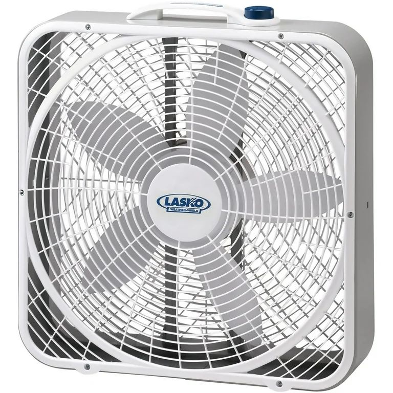Lasko 20" Weather-Shield Performance Box Fan with 3 Speeds, 3720, White, 21.25" L, New | Walmart (US)