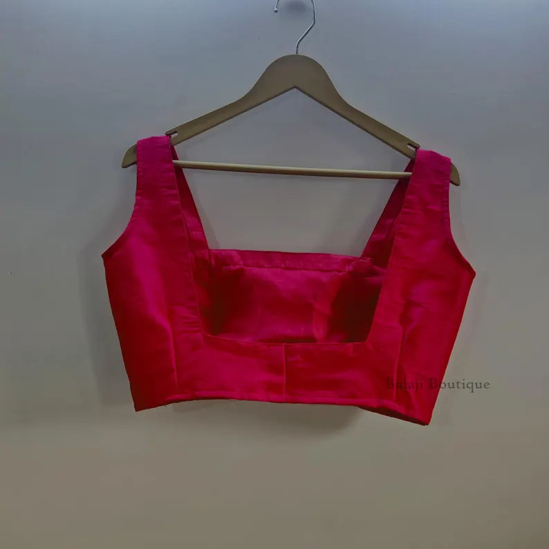 Pink Raw Silk Sari Blouse: Sleeveless Bollywood Top | Etsy (US)
