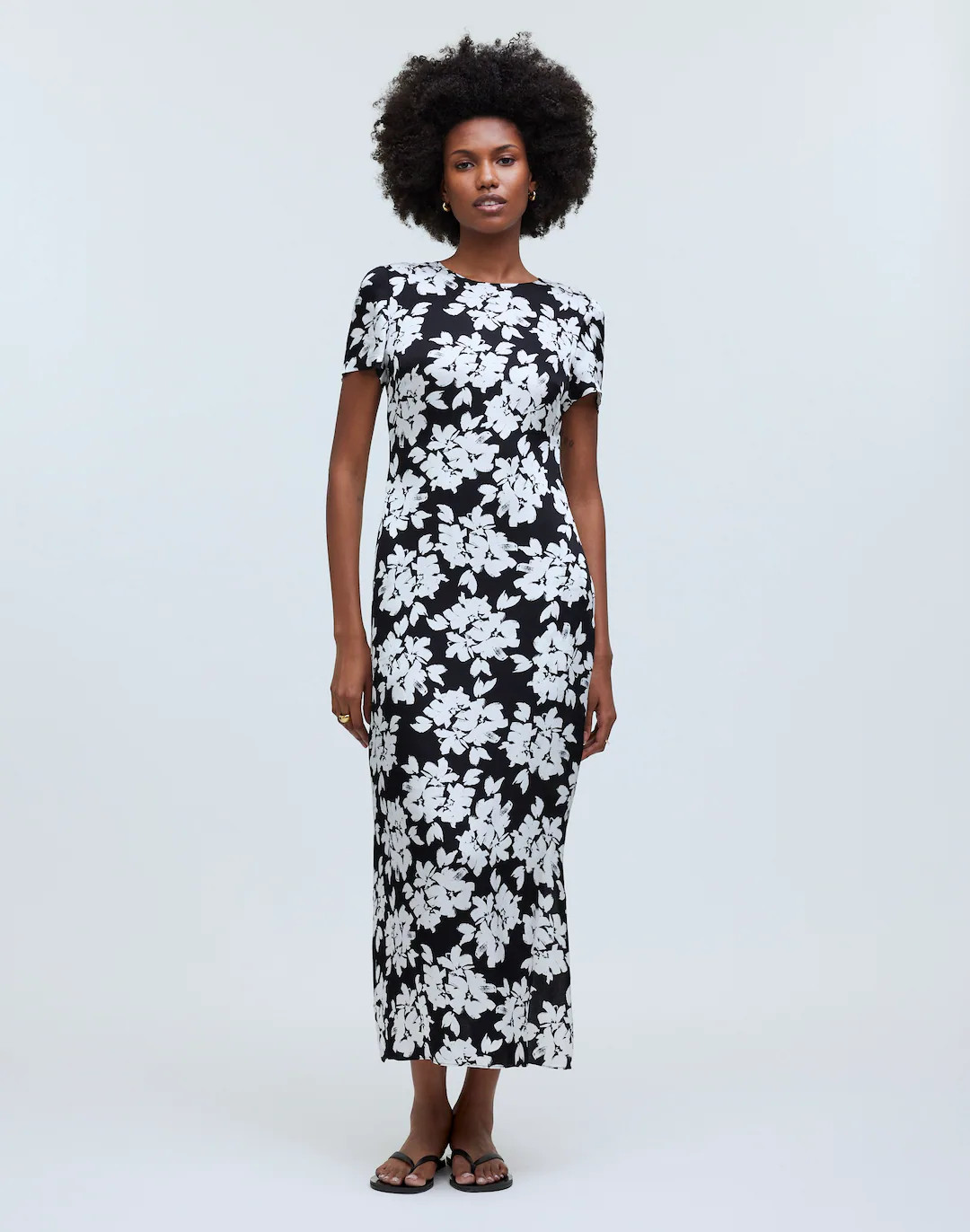 Maxi T-Shirt Dress in Floral Hammered Satin | Madewell