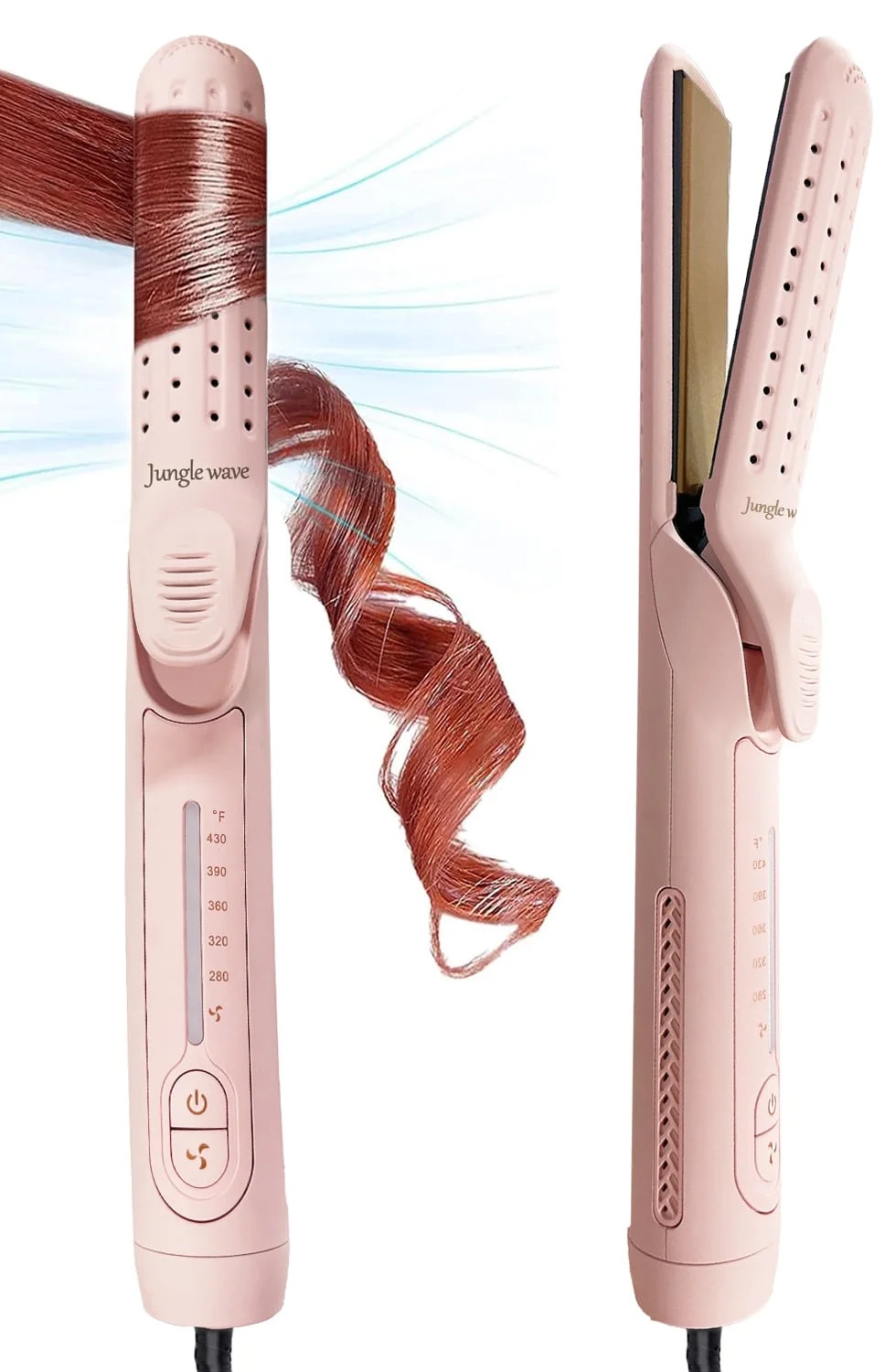 Jungle Wave 2-in-1 Hair Straightener and Curler, Ceramic Ionic Airflow Styler with 360° Cool Sho... | Walmart (US)