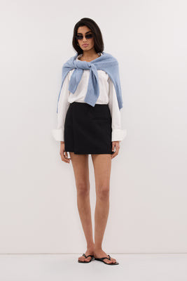 DANICA BLACK ASYM WRAP SKORT | DISSH