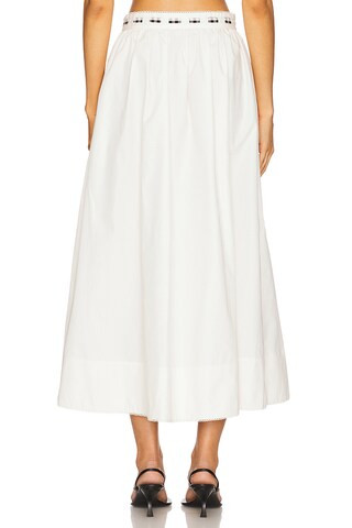 Georgia Poplin Midi Skirt in Cream | Revolve Clothing (Global)