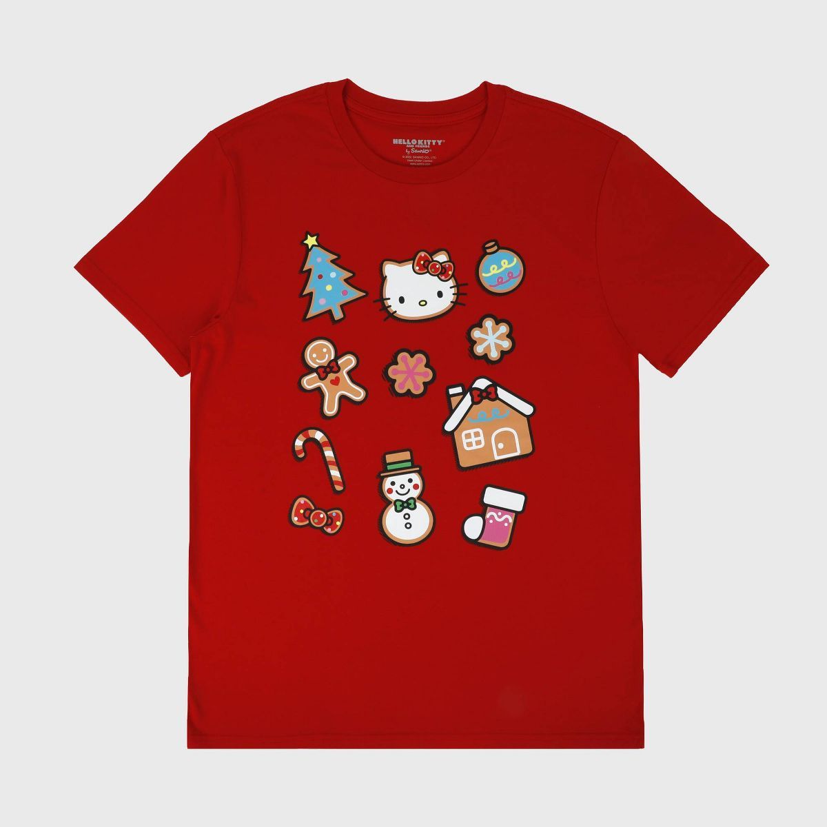 Men's Sanrio Hello Kitty Gingerbread Short Sleeve Graphic T-Shirt - Red | Target